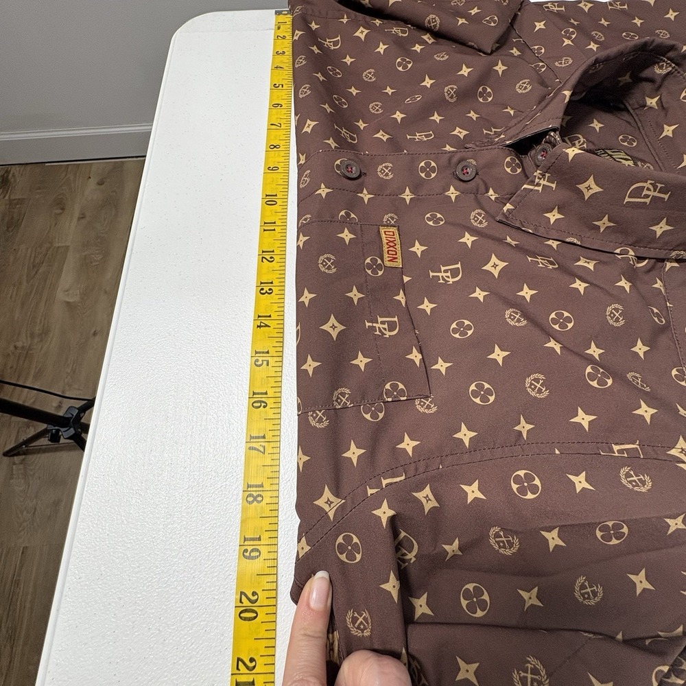 Dixxon Flannel Company The Bougie Mens XS Brown Gold AOP Performance Button Down - Picture 11 of 12